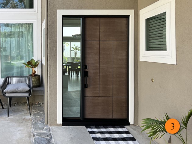 Professional door installation in Encino with modern front entry door