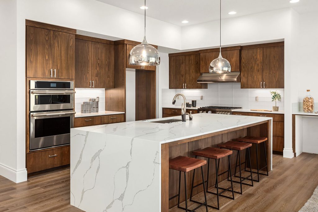 Custom kitchen remodeling in Sherman Oaks with modern cabinets and island